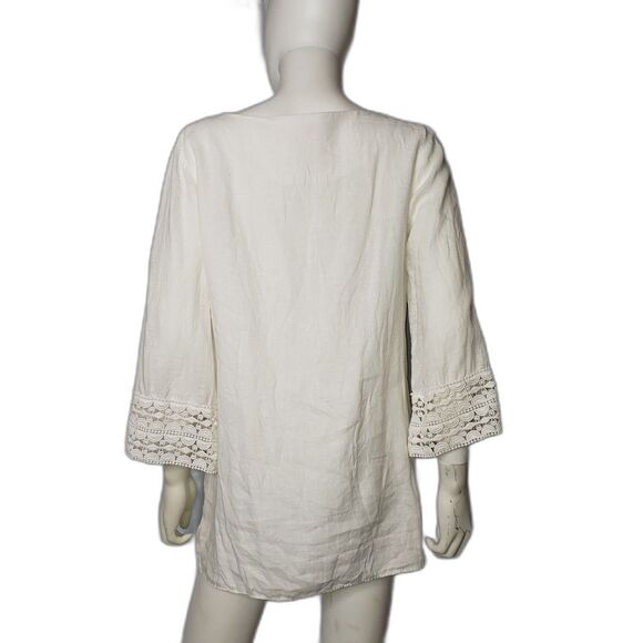 LILLY PULITZER White Linen Tunic Top Womens Size Medium - Picture 2 of 7
